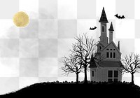 Halloween haunted house png border, transparent background