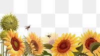 Sunflowers png border, transparent background