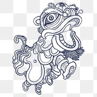 Chinese lion dance png sticker, New Year celebration graphic, transparent background