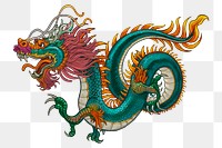 Traditional Chinese dragon png sticker, transparent background