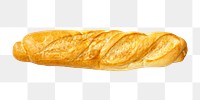 Baguette bread png food sticker, transparent background