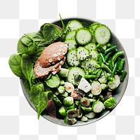 Salad bowl png food sticker, transparent background