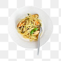 Seafood spaghetti png sticker, transparent background