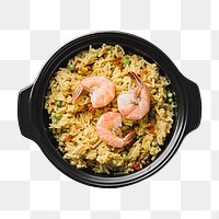 Shrimp fried rice  png sticker, transparent background