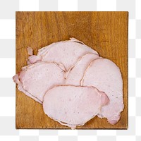 Sliced smoke ham png sticker, transparent background