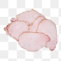 Sliced smoke ham png sticker, transparent background