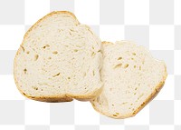 Cut bread png sticker, transparent background