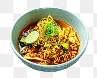 Spicy noodle png food sticker, transparent background