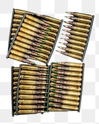 Ammunition bullets png sticker, transparent background