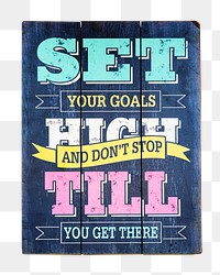 Set goals board sign  png sticker, transparent background