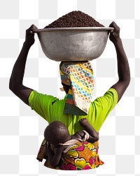 African woman png sticker, transparent background