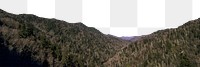 Mountain landscape png border, nature photo, transparent background