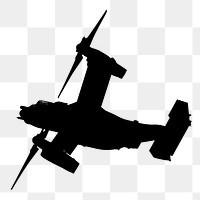 Military aircraft silhouette png sticker, transparent background