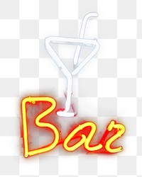 LED Bar sign png sticker, transparent background