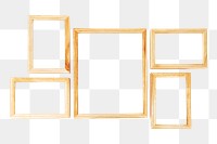 Wooden frames png sticker, transparent background