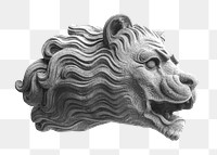 Lion statue png sticker, transparent background