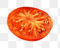 Sliced tomato png vegetable sticker, transparent background