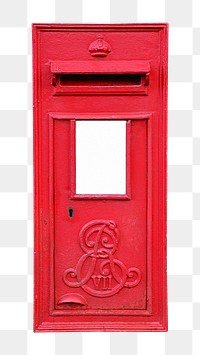 Red mailbox png, transparent background