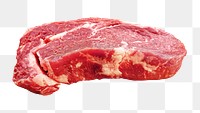 Png raw steak sticker, transparent background