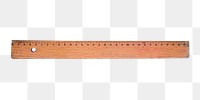 Wooden ruler png sticker, transparent background