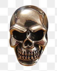 Metal skull png sticker, transparent background