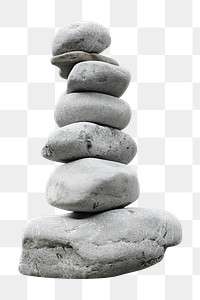 Zen stacked stones png sticker, transparent background
