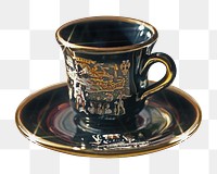 Porcelain coffee cup png sticker, transparent background