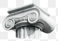 Greek pillar capital png sticker, transparent background