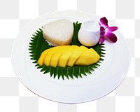 Mango & sticky rice png sticker, transparent background