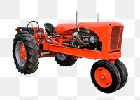 Old tractor png sticker, transparent background