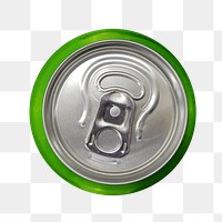 Green soda can png sticker, transparent background