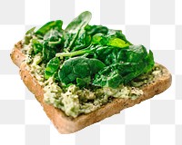 Avocado & basil on toast  png sticker, transparent background