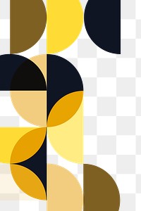 Yellow Bauhaus png border frame, transparent background