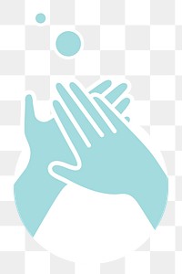 Covid-19 prevention png sticker, hand washing, transparent background