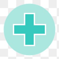 Health cross icon  png sticker, transparent background