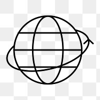 Grid globe icon png sticker, business graphic, transparent background