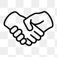 Handshake icon png sticker, business graphic, transparent background