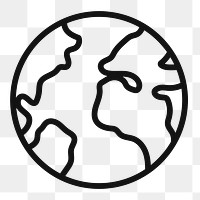 Globe icon png sticker, environment graphic, transparent background