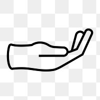 Helping hand icon png sticker, charity graphic, transparent background