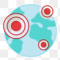 Global pandemic icon png sticker, health graphic, transparent background