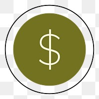 Dollar currency badge png sticker, finance graphic, transparent background