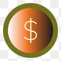 Dollar currency badge png sticker, finance graphic, transparent background