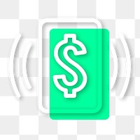 Online banking icon png sticker, line art graphic, transparent background