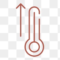 High fever icon png sticker, high thermometer, transparent background