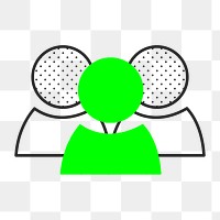 Business meeting icon png sticker, line art graphic, transparent background