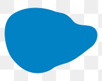 Blue badge png organic shape sticker, transparent background