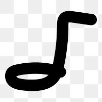 Musical note png sticker, doodle on transparent background