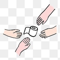 Wash your hands png sticker, doodle on transparent background