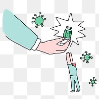 Vaccine png doodle sticker, transparent background