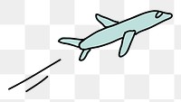 Plane png doodle sticker, transparent background